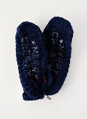 Chaussons/pantoufles bout rond bout rond bleu SARENZA femme
