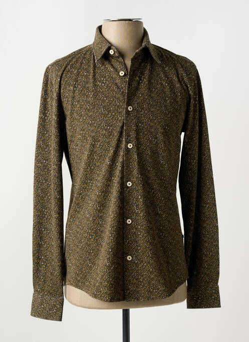 Chemise manches longues kaki HUGO BOSS pour homme