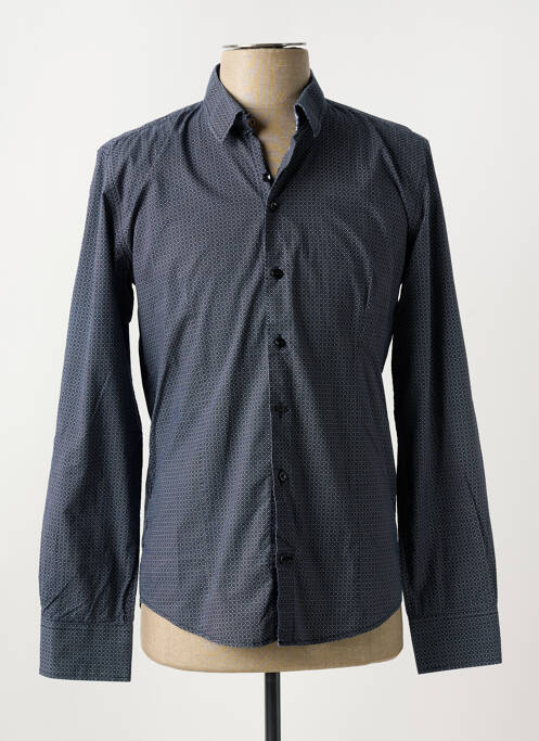 Chemise manches longues bleu marine NUMEROLOGIE pour homme