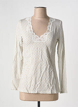 Top imprimé fantaisie manches longues blanc ANTIGEL femme