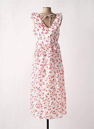 Robe longue imprimé fleurs sans manche blanc CREAM femme