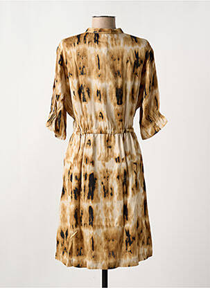 Robe mi-longue manches 3/4 manches 3/4 beige CREAM femme