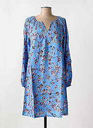Robe mi-longue imprimé fleurs manches longues bleu CREAM femme