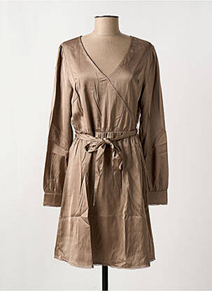 Robe mi-longue manches longues manches longues marron CREAM femme