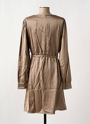 Robe mi-longue manches longues manches longues marron CREAM femme