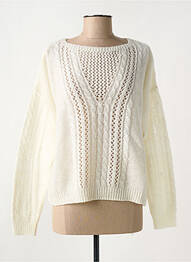 Pull coupe cintrée manches longues blanc FRACOMINA femme