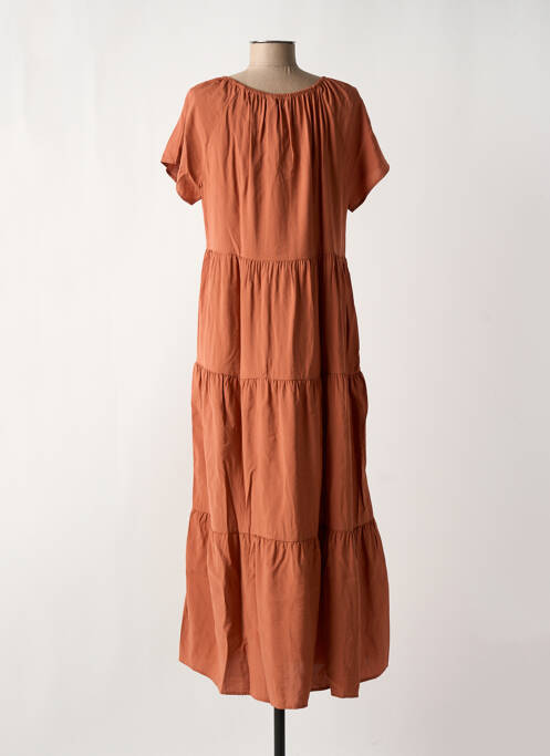 Robe longue manches courtes manches courtes marron CREAM femme