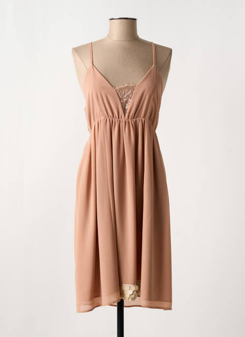 Robe mi-longue coupe fluide sans manche beige XT STUDIO femme