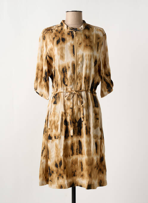 Robe mi-longue manches 3/4 manches 3/4 beige CREAM femme