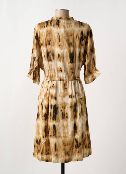Robe mi-longue manches 3/4 manches 3/4 beige CREAM femme