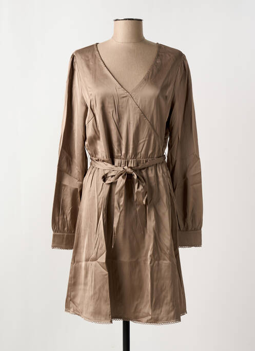 Robe mi-longue manches longues manches longues marron CREAM femme