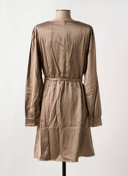Robe mi-longue manches longues manches longues marron CREAM femme