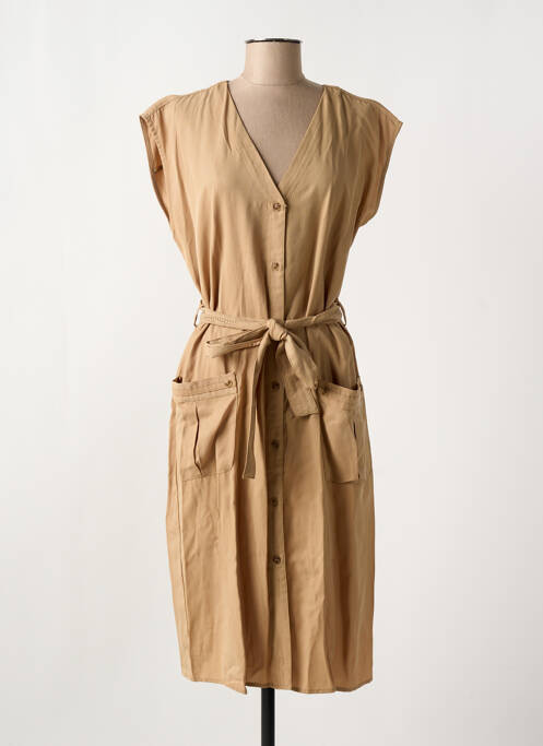 Robe mi-longue beige CREAM pour femme