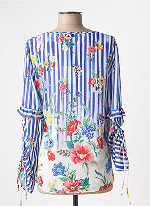 Blouse légère et transparente manches longues bleu FRACOMINA femme