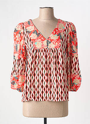 Blouse imprimé fleurs manches 3/4 rouge LOLA ESPELETA femme
