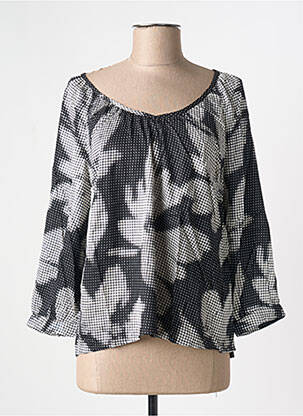 Blouse imprimé fleurs manches 3/4 noir CREAM femme