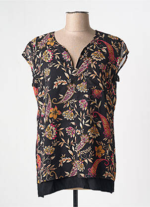 Tunique manches courtes col v noir 7 SEASONS femme