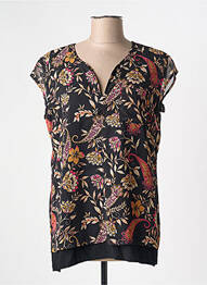 Tunique manches courtes col v noir 7 SEASONS femme