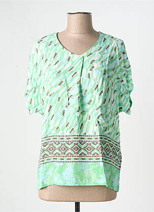 T-shirt imprimé fantaisie manches courtes vert BARBARA LEBEK femme