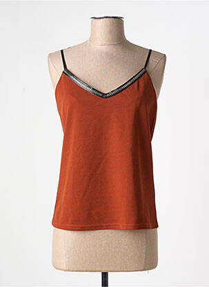Top manches bretelles ajustables fines bretelles orange FILLE A SUIVRE femme