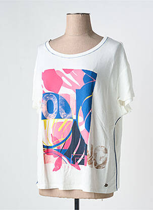 T-shirt imprimé fantaisie manches courtes beige BARBARA LEBEK femme
