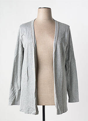 Gilet manches longues col rond gris CONCEPT K femme
