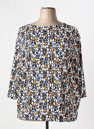 T-shirt imprimé fantaisie manches 3/4 bleu BARBARA LEBEK femme