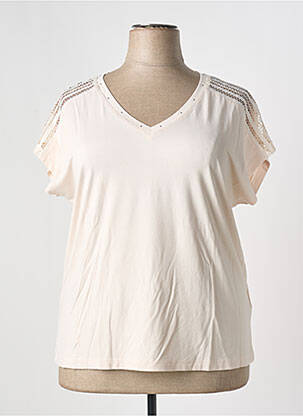 T-shirt col v manches courtes rose CONCEPT K femme