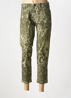 Pantalon 7/8 tissage popeline taille normale vert EVA KAYAN femme