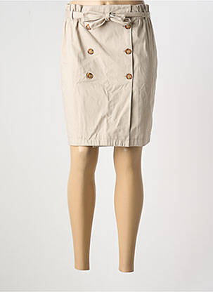 Jupe courte taille haute beige JULIE GUERLANDE femme