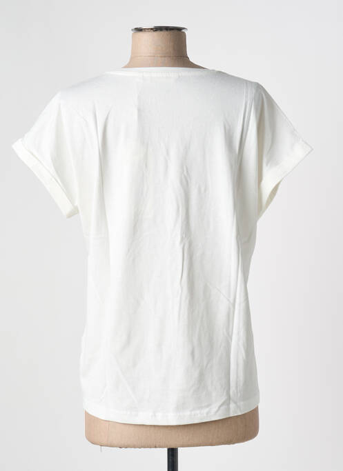 T-shirt coupe droite manches courtes blanc CREAM femme