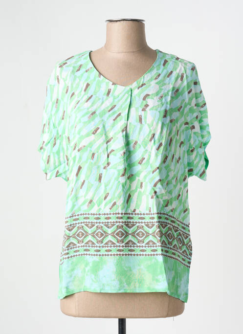 T-shirt imprimé fantaisie manches courtes vert BARBARA LEBEK femme