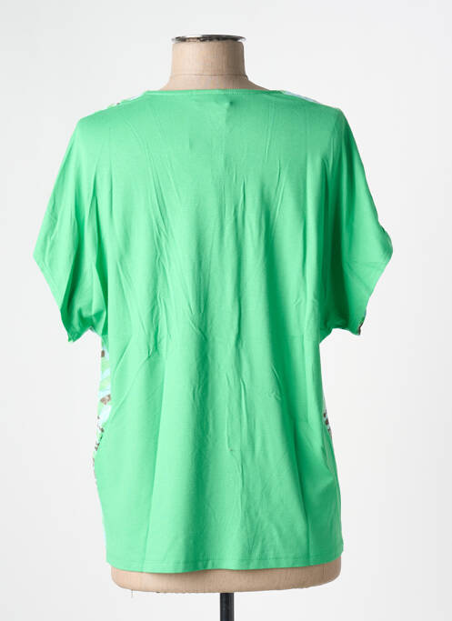 T-shirt imprimé fantaisie manches courtes vert BARBARA LEBEK femme