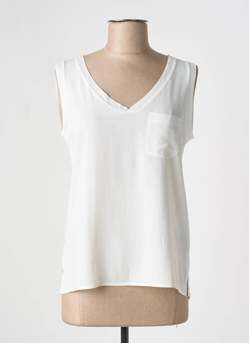 Débardeur col v sans manche beige CONCEPT K femme