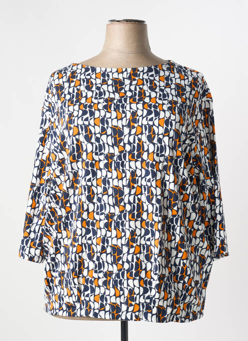 T-shirt imprimé fantaisie manches 3/4 bleu BARBARA LEBEK femme