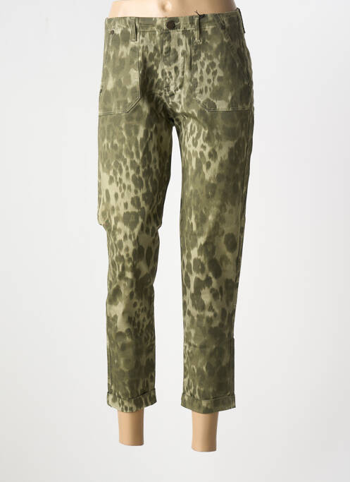Pantalon 7/8 tissage popeline taille normale vert EVA KAYAN femme