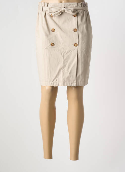 Jupe courte taille haute beige JULIE GUERLANDE femme