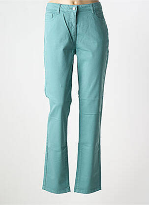 Pantalon slim tissage popeline taille normale vert JULIE GUERLANDE femme