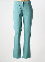 Pantalon slim tissage popeline taille normale vert JULIE GUERLANDE femme