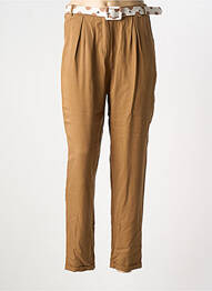 Pantalon droit tissage popeline taille haute marron XT STUDIO femme