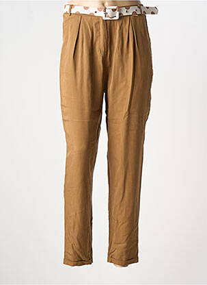 Pantalon droit tissage popeline taille haute marron XT STUDIO femme