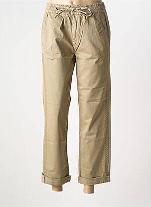 Pantalon 7/8 tissage popeline taille normale marron CREAM femme