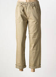 Pantalon 7/8 tissage popeline taille normale marron CREAM femme