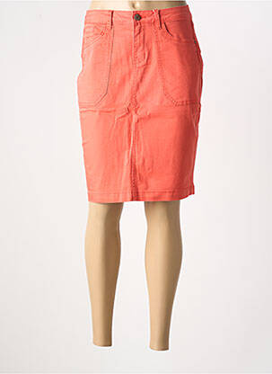 Jupe mi-longue coupe droite orange CREAM femme