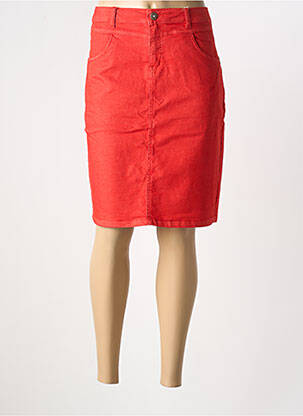 Jupe mi-longue coupe droite rouge CREAM femme