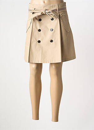 Jupe courte fermeture zip latéral beige FRACOMINA femme