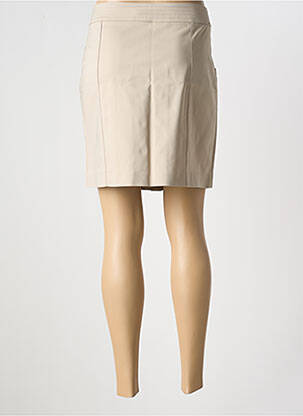 Mini-jupe coupe droite beige MORGAN femme