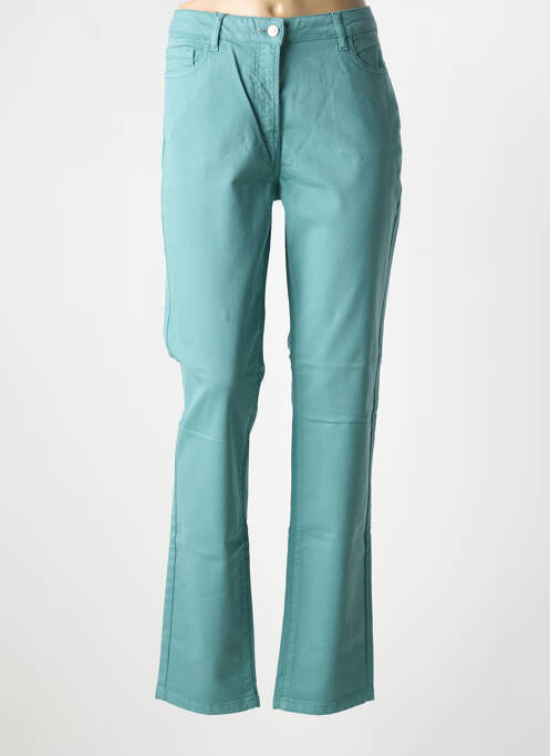 Pantalon slim tissage popeline taille normale vert JULIE GUERLANDE femme