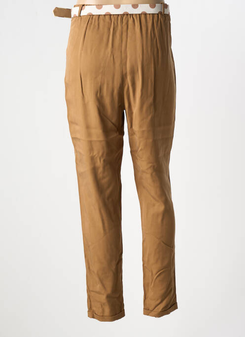 Pantalon droit tissage popeline taille haute marron XT STUDIO femme