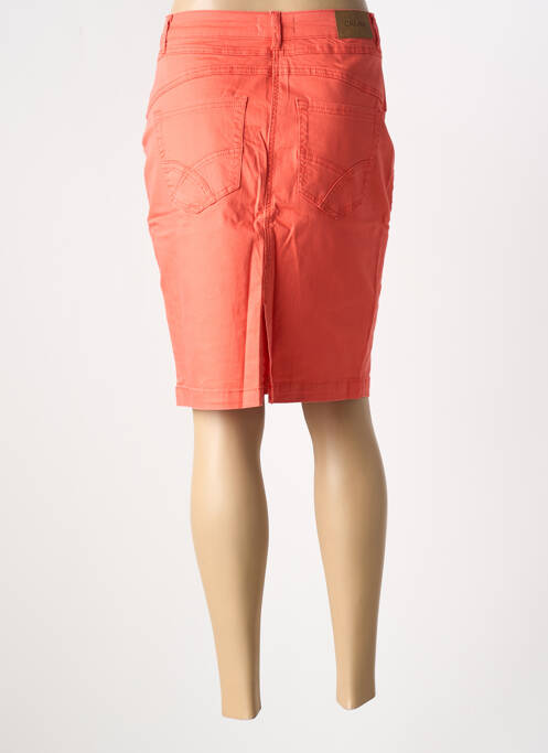 Jupe mi-longue coupe droite orange CREAM femme